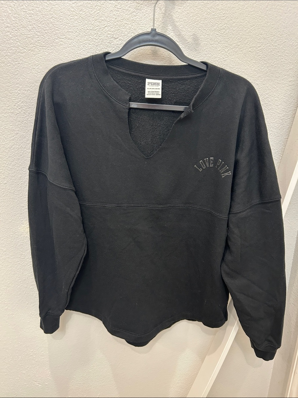 Victoria's Secret PINK Black Varsity Crew